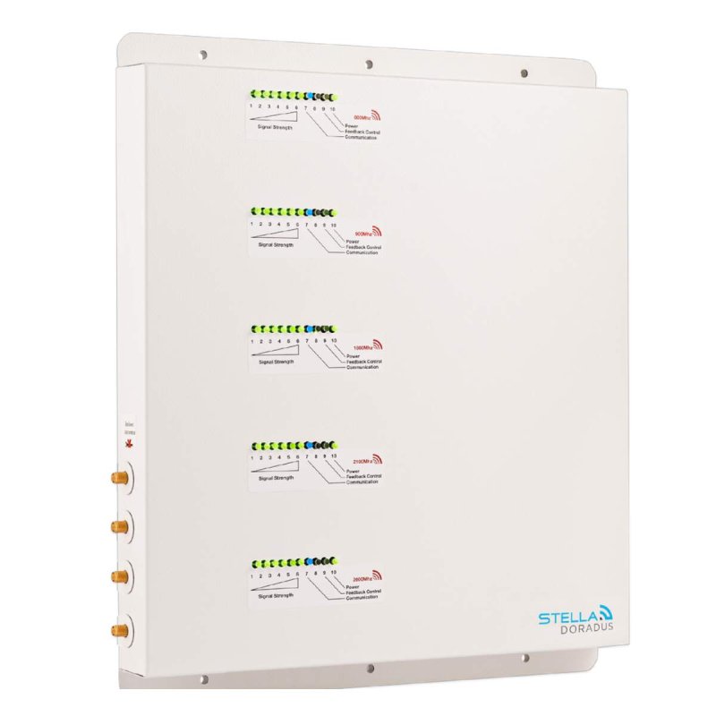 Amplificador lineal pentabanda 700/800/900/1800/2100 MHz para repetidores de 4 puertos