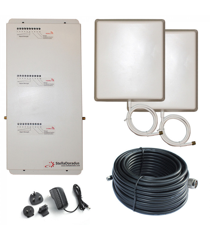 Kit repetidor tribanda 800/900/1800 MHz para 1.000 m²