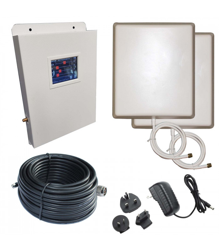Kit repetidor 4 bandas 800/900/1800/2100 MHz con pantalla LCD, 800 m²