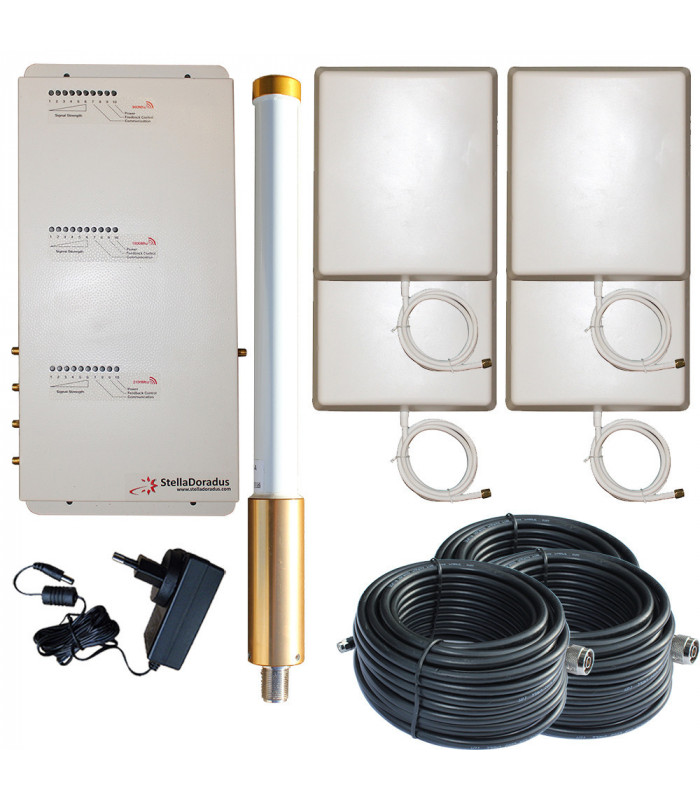 Kit repetidor tribanda 800/900/1800 MHz de 4 puertos para barcos
