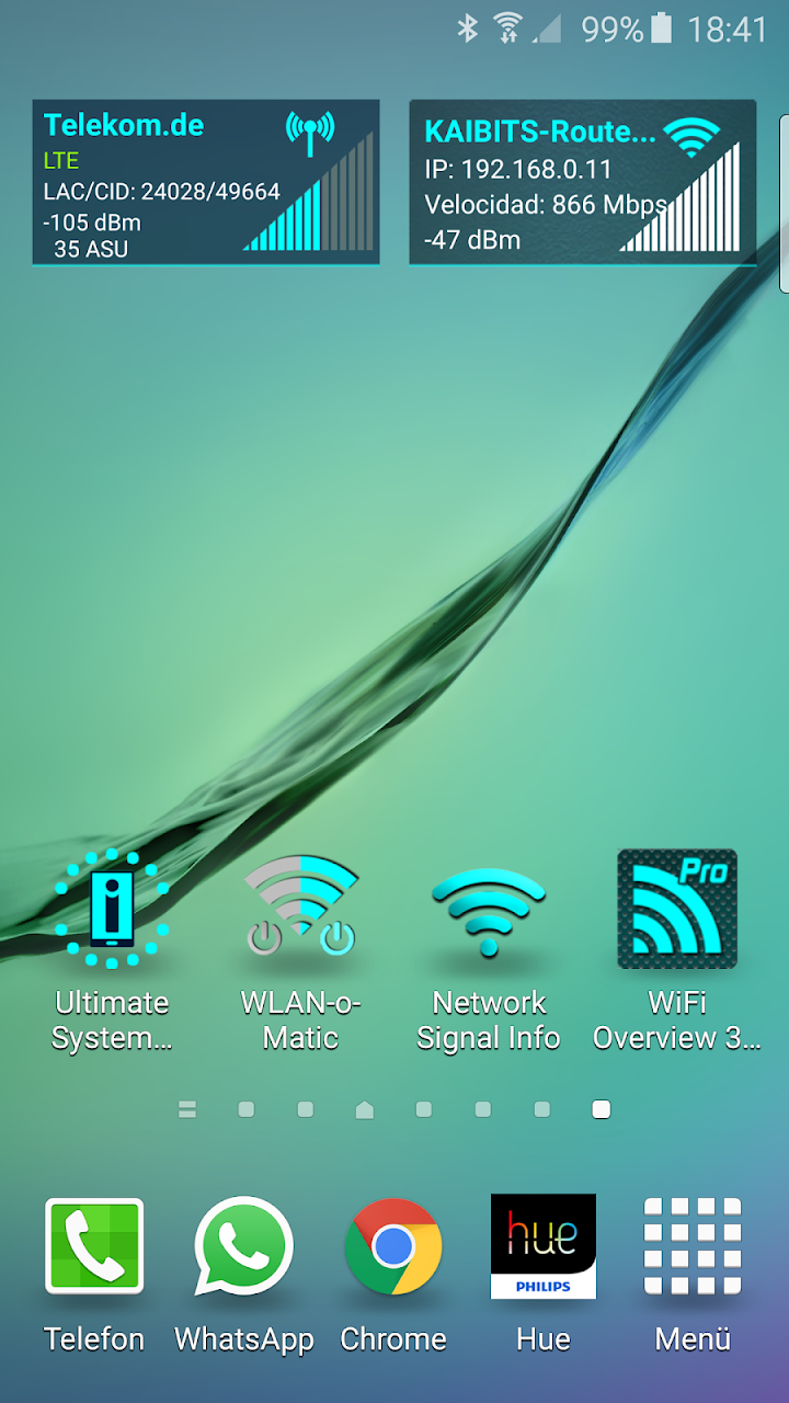 Widgets de señal móvil y wifi de Network Signal Info