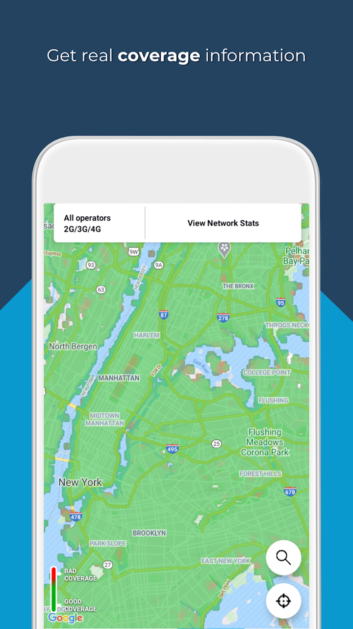 Mapa de pruebas de cobertura de OpenSignal