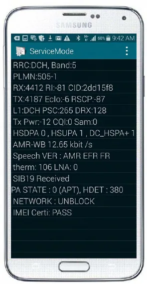 Averiguar frecuencia con un móvil Android Samsung