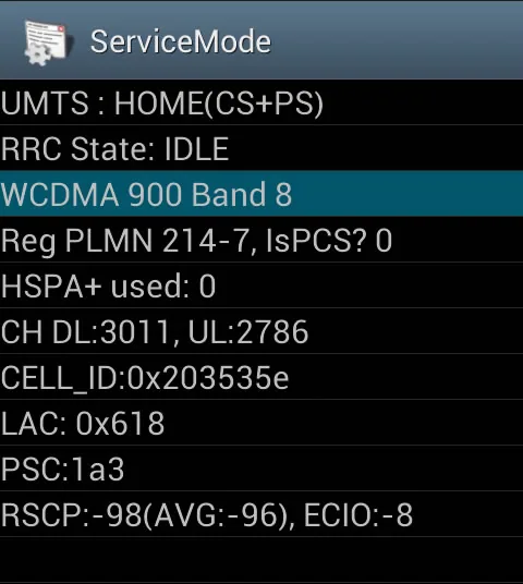 Averiguar frecuencia con un móvil Android Samsung