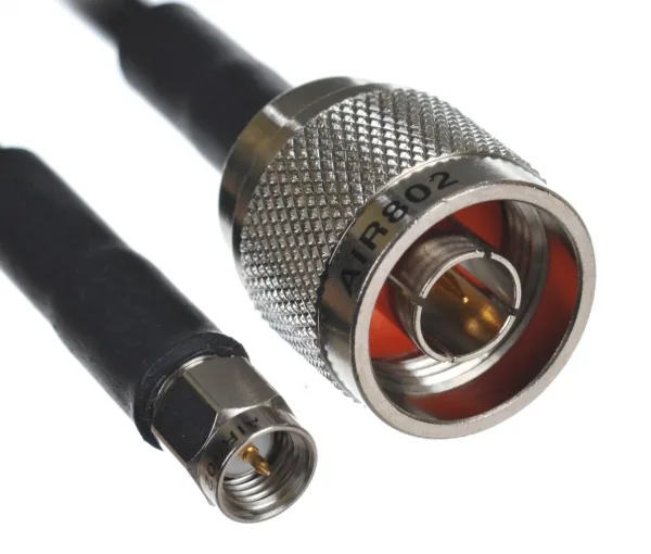 Pigtail LMR-240 0,25 m, SMA macho a N macho – BOSSRF-P-SMNM – vista 2