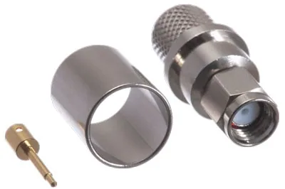 Conector SMA macho de crimpar para cable LMR/HDF-400