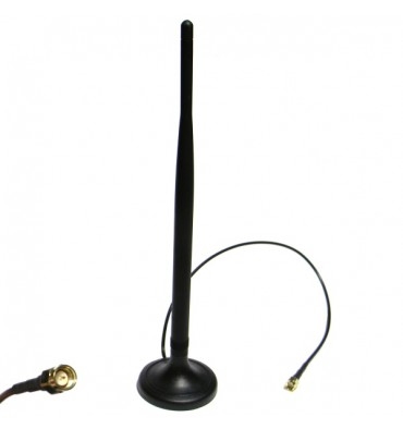Magnetic Gsm/Dcs/Umts antenna for indoor and vehicles, with 37 cms of RG174 cable and SMA male connector - BOSSGSM-AOVM